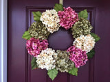 Front Door Wreath with Hydrangeas Hydrangea