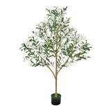 Uimoso Artificial Olive Tree 5ft Tall Faux Silk Plant Potted Indoor Home Decor Green Plant