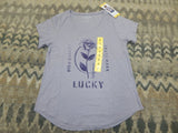 NWT Lucky Brand Minimal Grey Gray Graphic Tee Shirt California Rose Size Small S Roses