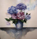 VTG GA Artist Sherry Masters Hydrangea Still Life Frame 22.75Óx 26.75Ó (15x19) Hydrangea
