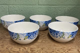 New Royal Norfolk Cutlery Butterfly/Hydrangeas Multicolor Printed Bowls Set Of 5 Hydrangea