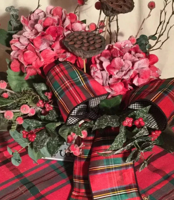 Christmas Red Hydrangea Floral Arrangements Hydrangea