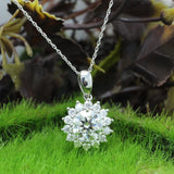 3CT Moissanite Sunflower Pendant Necklace 18K White Gold Plated Sunflower