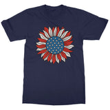 4th of July USA Flag Sunflower - Independence Day Unisex T-Shirt Sunflower