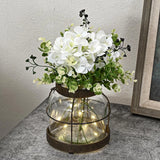 Farmhouse Glass Lantern Vase Vintage Flower Vases with Plants Hydrangea Light... Hydrangea