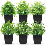 6 Pack Fake Plants Mini Artificial Plants for Home Office Farmhouse Bathroom She Green Plant