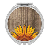 Gift Compact Mirror : Sunflower Flower Floral Yellow Decor For Her Feminine Sunflower