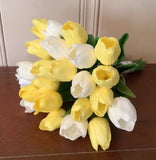 24 stem Yellow and white tulip bridal bouquet Bouquet