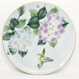 10" Antique Vintage Hand Painted Porcelain Hydrangea Gold Trim Crafted in Japan Hydrangea