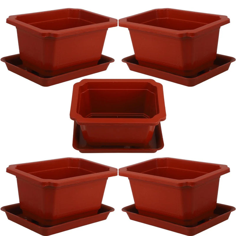 5 Sets Bonsai Training Pots Humidity Tray Garden Outdoor Flower and Trays Garden Plants