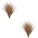 Set of 2 Fake Plants for Outdoors Grass Artificial Shrubs Decorative Green Plant