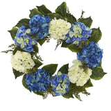 Nearly Natural 4223 24 in. Artificial Hydrangea Wreath Hydrangea
