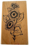 Embossing Arts Wood Rubber Stamp Sunflower Vertical Flowers Summer Nature Garden Sunflower