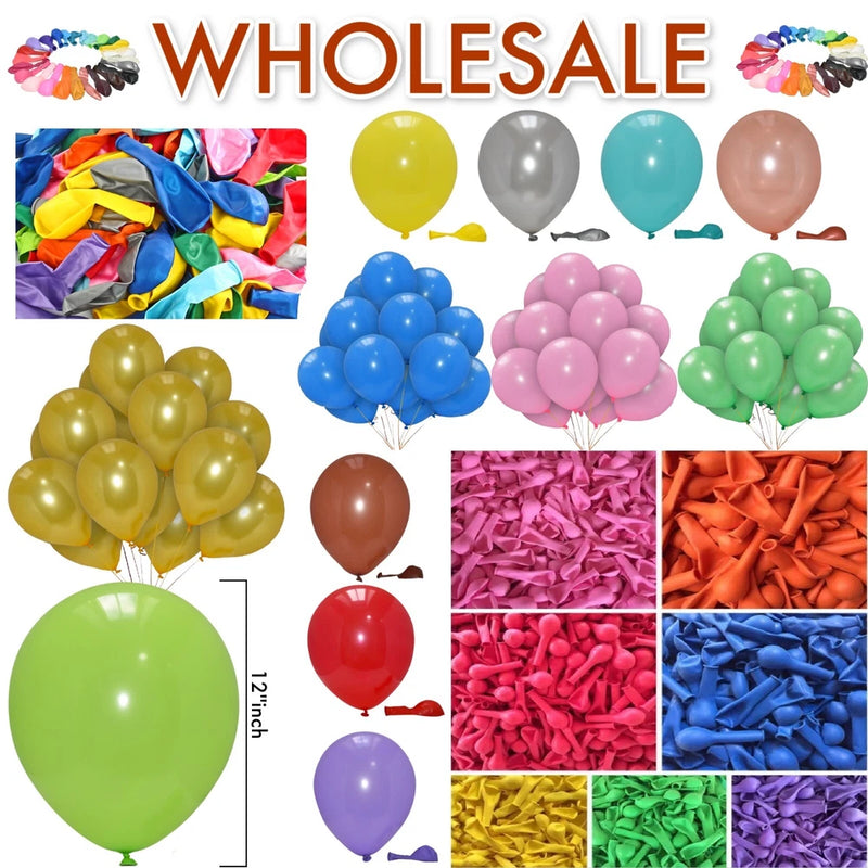 Assorted-color latex helium balloons bundle, round balloons in multiple colors