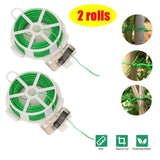2 Rolls 30m Garden Plant Support Twist Tie Green Wire Strapping Rope With Cutter Garden Plants