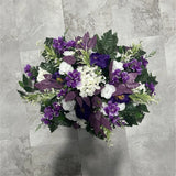 Cemetery  silk floral stone topper Hydrangea
