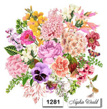 (1281) TWO Individual Paper LUNCHEON Decoupage Napkins - MIXED BOUQUET FLOWERS Bouquet