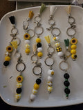 Four Bead's  Sunflower  Keychain s with tassels Sunflower