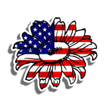 4" USA Flag Sunflower Vinyl Sticker Sun Flower Laptop Car Vehicle Window V01 Sunflower