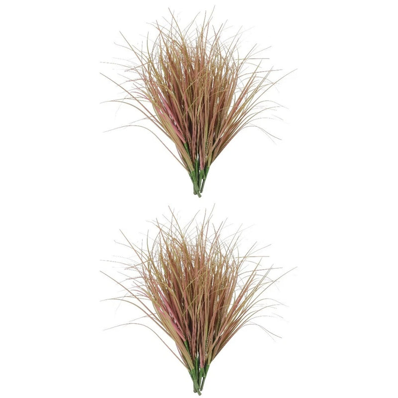 2 Pack Artificial Grass for Outdoor Fake Green Plants Tall Decorative Green Plant