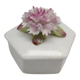 Vintage Aynsley Trinket Box with Pink Carnation Flower Carnation