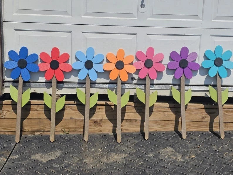 Reclaimed Outdoor Large Poly Flowers, Many Colors to Choose From for Garden Sunflower