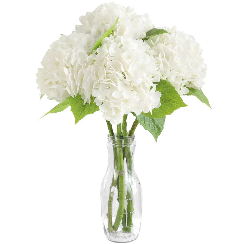 4 Pcs Real Touch Ivory White Hydrangea Artificial Flowers, 20 Full Faux Hydra... Hydrangea