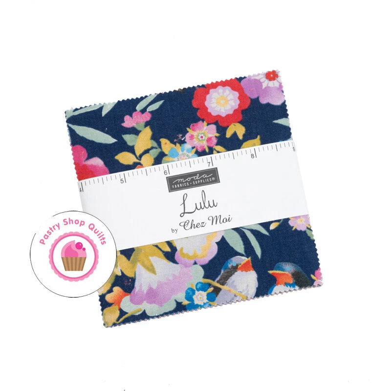 Moda LULU Chez Moi CHARM PACK 42- 5" squares Quilting Fabric LIBERTY LOOK Floral Flowering Plants