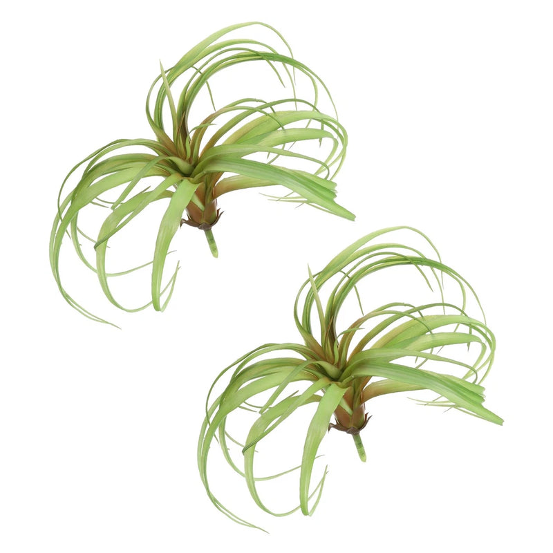 2Pcs Artificial Succulent Plants Fake Pineapple Grass 8", Green Green Plant