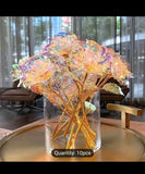 10 X Galaxy Artificial Rose Flower Gift Gold Foil Rose Imitation  24K Roses