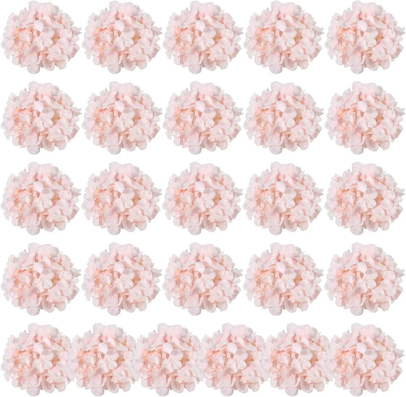 26 Artificial Hydrangeas Pink Silk Flowers For Wedding and Party Decorations Hydrangea