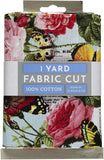 1 Yd Piece - Butterflies Roses Flowers Floral Blue Cotton Fabric Precut M208.50 Roses
