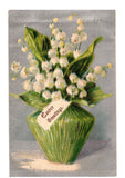 Easter Greetings Lily Valley Flowers Green Vase Postmarked Peekskill NY 1908 ... Lily