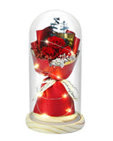 HVY Preserved Flowers Bouquet for 4.1 inches (W) x 8.1 (H), Red Rose Bouquet