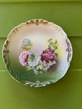 VINTAGE HAND PAINTED CHINA PLATE WITH HYDRANGEA FLOWERS? Hydrangea