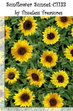 Sunflower Sunset Cotton Quilt fabric by Timeless BTY C1133 Small Leafy Flowers Sunflower