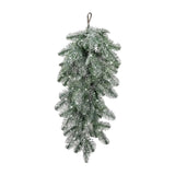 Christmas Teardrop Swag Faux Winter Hanging Plants Front Door Home Garland for Green Plant