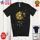 Leopard Sunflower With Tools Nurse; Flowers Custom Name Women Family T-Shirt Sunflower