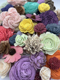 100 Sola Wood Flowers Multiple Colors Sizes Shapes Styles 1 1/4Ó - 4Ó Loose Lot Bouquet