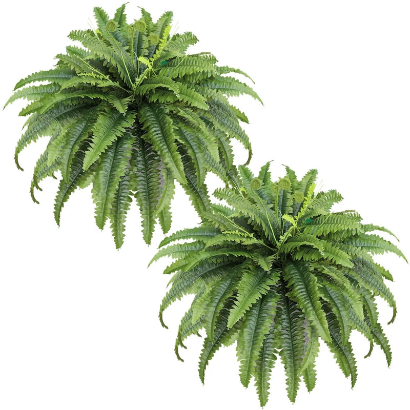 45" Fake Fern - Set of 2 Ferns Artificial Plants Large, 55 Leaves Artificial ... Green Plant