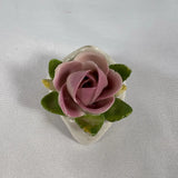 Vintage Capodimonte Porcelain Rose Figurine Pink Flower Crown N Mark Roses
