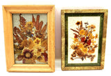 2 Vintage Framed Dried Flowers Displays ~ 1 is Polish and 1 is from Yorktown NY Dried Flower