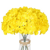 Silk Hydrangea Heads with Stems, Yellow Artificial Flower Heads DIY Wedding C... Hydrangea