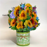 G17-Flower Bouquet Paper Greeting Cards | Sunflower & Hydrangea | All Occasions Hydrangea