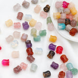 20pcs Mixed Natural Stone Crystal Lily of The Valley Flower Pendant Beads DIY Lily