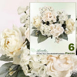 6 Hydrangea Rose 9" Silk Flower Artificial Plant M323CB Hydrangea