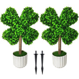 2 Pack 22" Tall Four Leaf Clover Artificial Plants - St. Patrick's Day Decor, Lu Green Plant