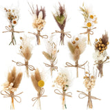 10 Pack Mini Dried Flower Bouquets with Stem for Vase DIY Wedding Decor, Boho Dried Flower
