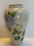 LENOXÓBLUE HYDRANGEASÓ COLLECTION 10.5ÓH IVORY VASE EMBOSSED HAND PAINTED FLORAL Hydrangea