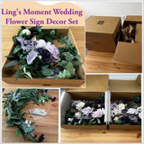 Ling's Moment, Wedding Faux Flower Sign Decor Purple (Lilac & Gold) Set! Bouquet
